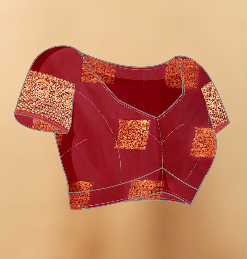 Lichi Copper Three Dark Green Banarasi Saree