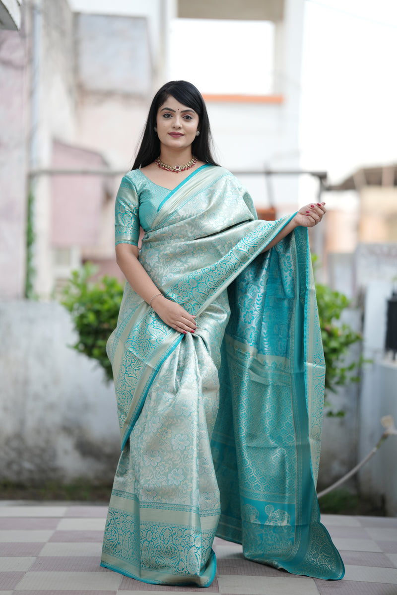 Royal Kanjivaram Silk Sarees Sky