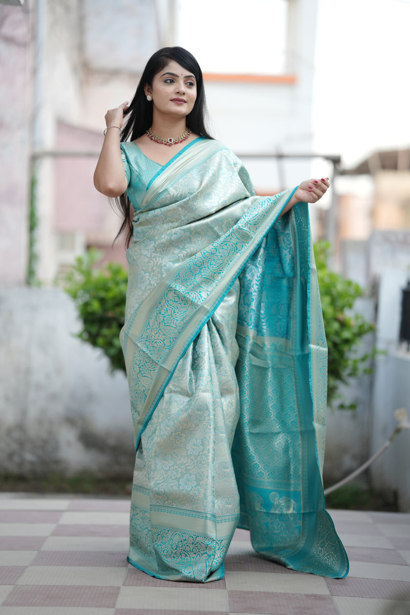 Royal Kanjivaram Silk Sarees Sky