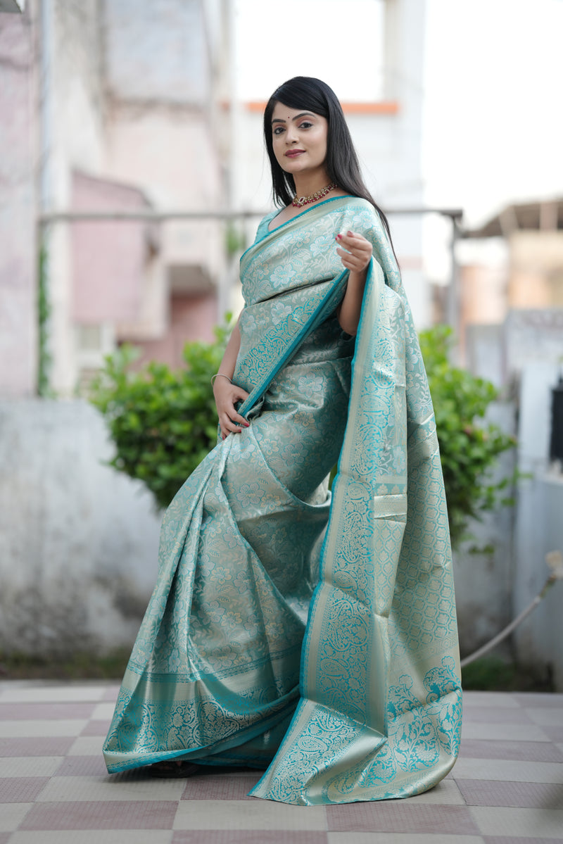 Royal Kanjivaram Silk Sarees Sky