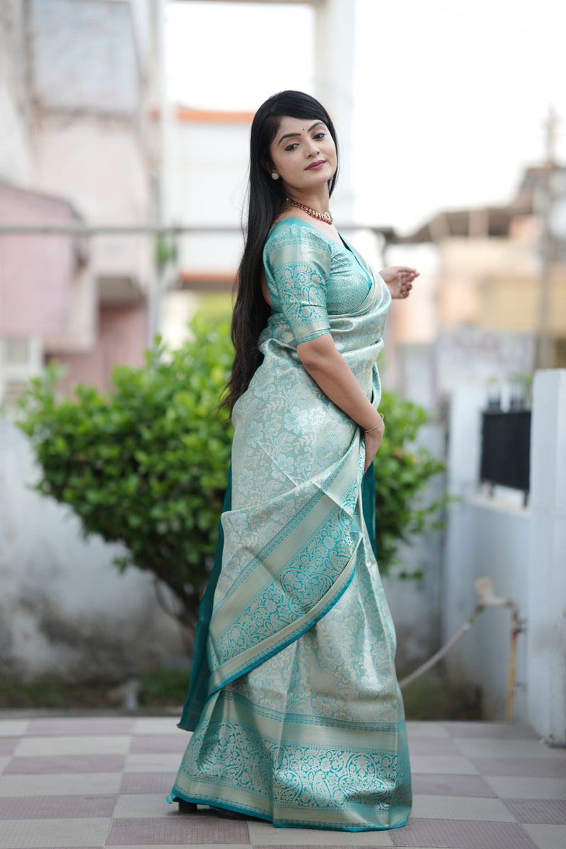 Royal Kanjivaram Silk Sarees Sky