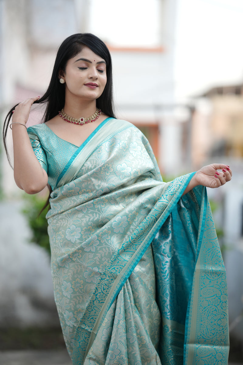 Royal Kanjivaram Silk Sarees Sky