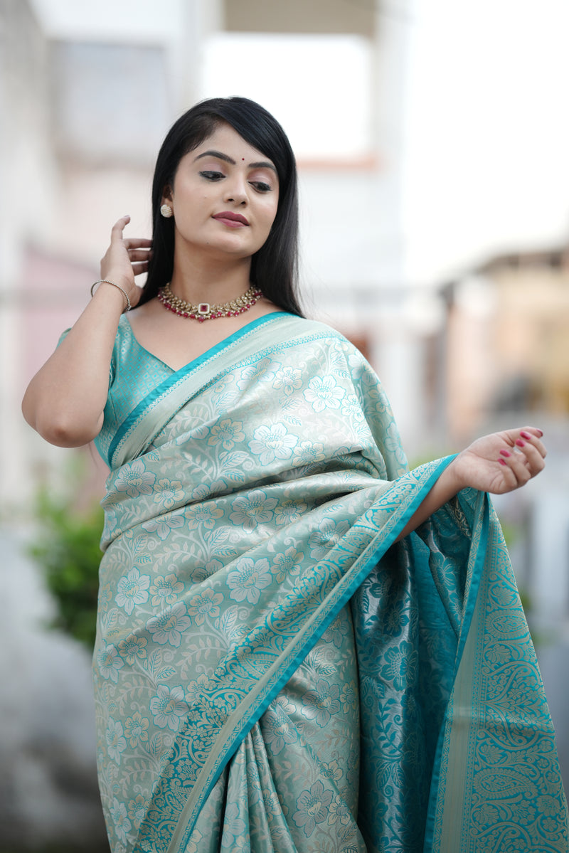 Royal Kanjivaram Silk Sarees Sky