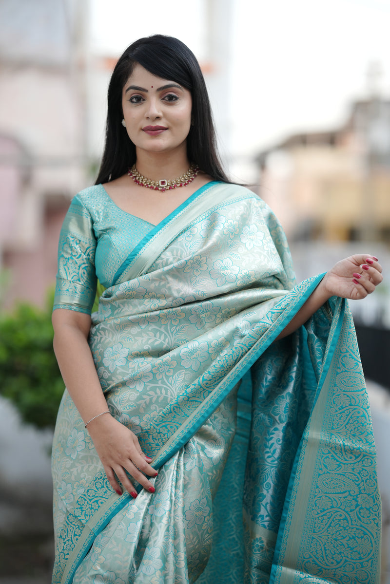 Royal Kanjivaram Silk Sarees Sky