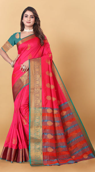 Lichi Copper Gajari  Banarasi Saree