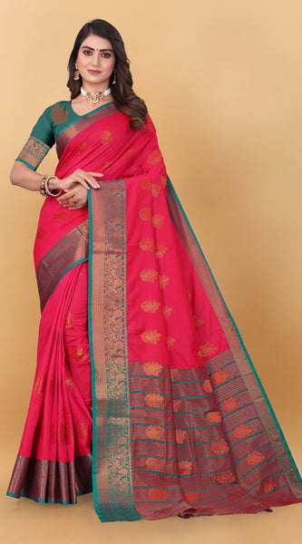 Lichi Copper Six Gajari Banarasi Saree