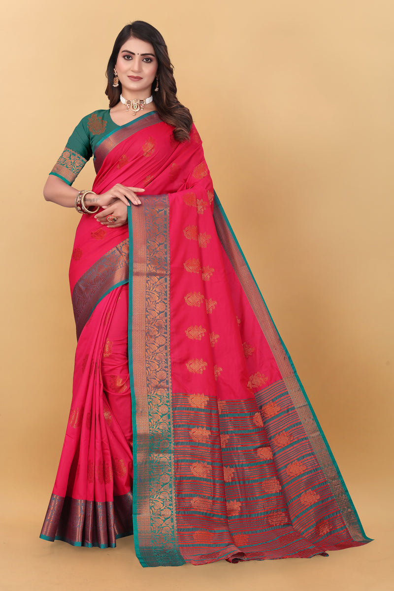 Lichi Copper Six Gajari Banarasi Saree