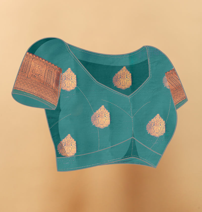 Lichi Copper Two Gajari Banarasi Saree