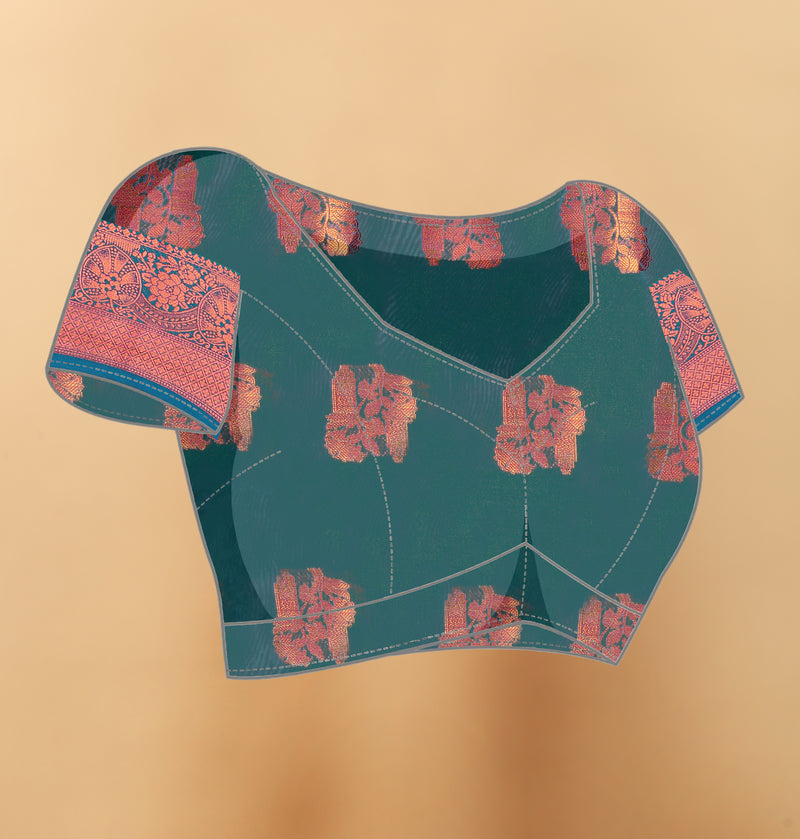 Lichi Copper Four Gajari Banarasi Saree
