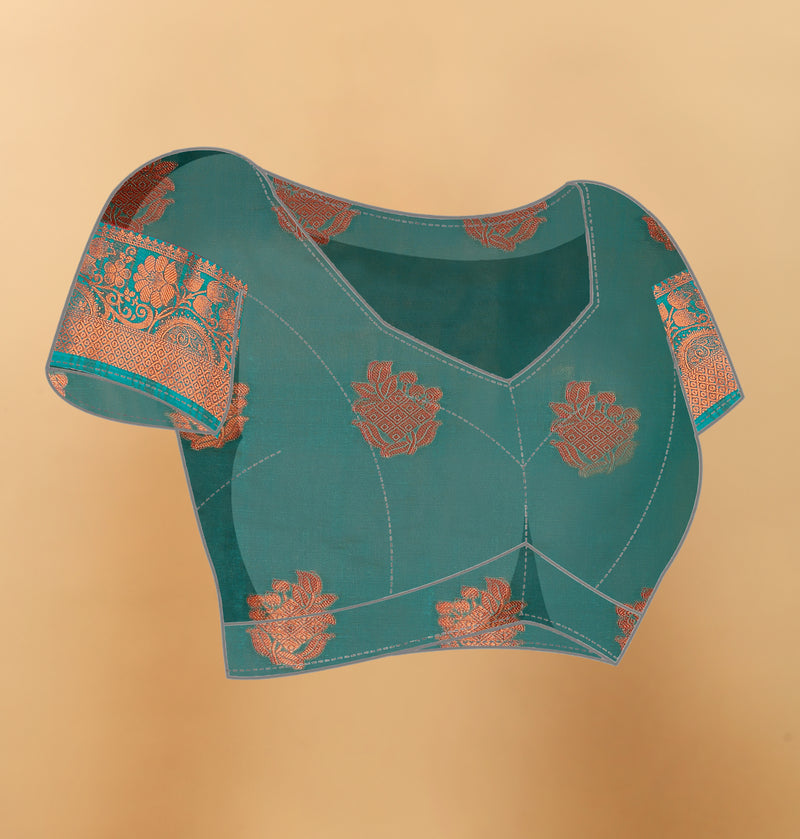 Lichi Copper Six Gajari Banarasi Saree