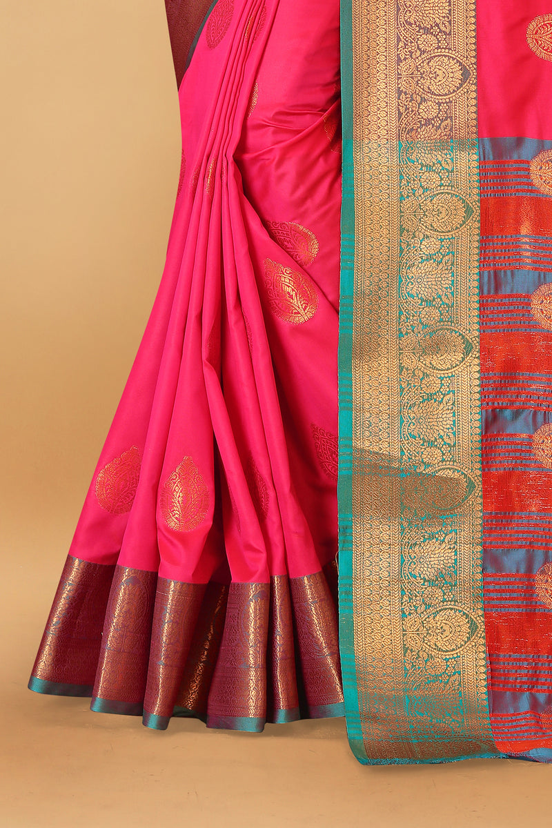 Lichi Copper Gajari  Banarasi Saree