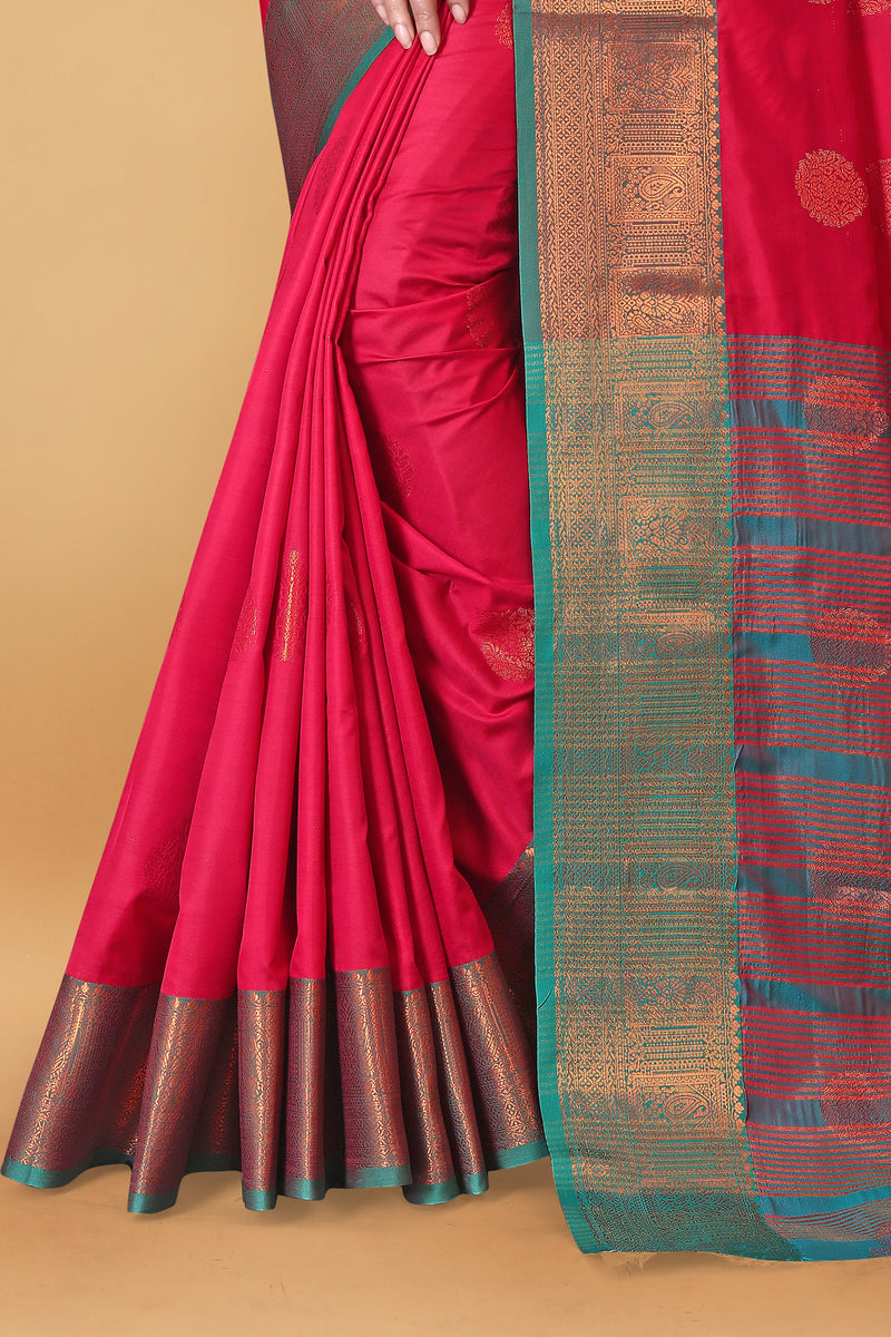 Lichi Copper Two Gajari Banarasi Saree