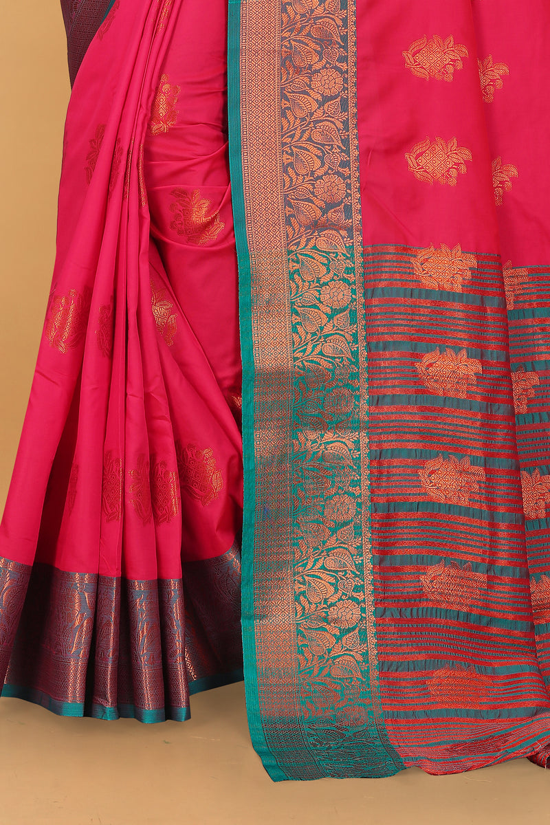 Lichi Copper Six Gajari Banarasi Saree