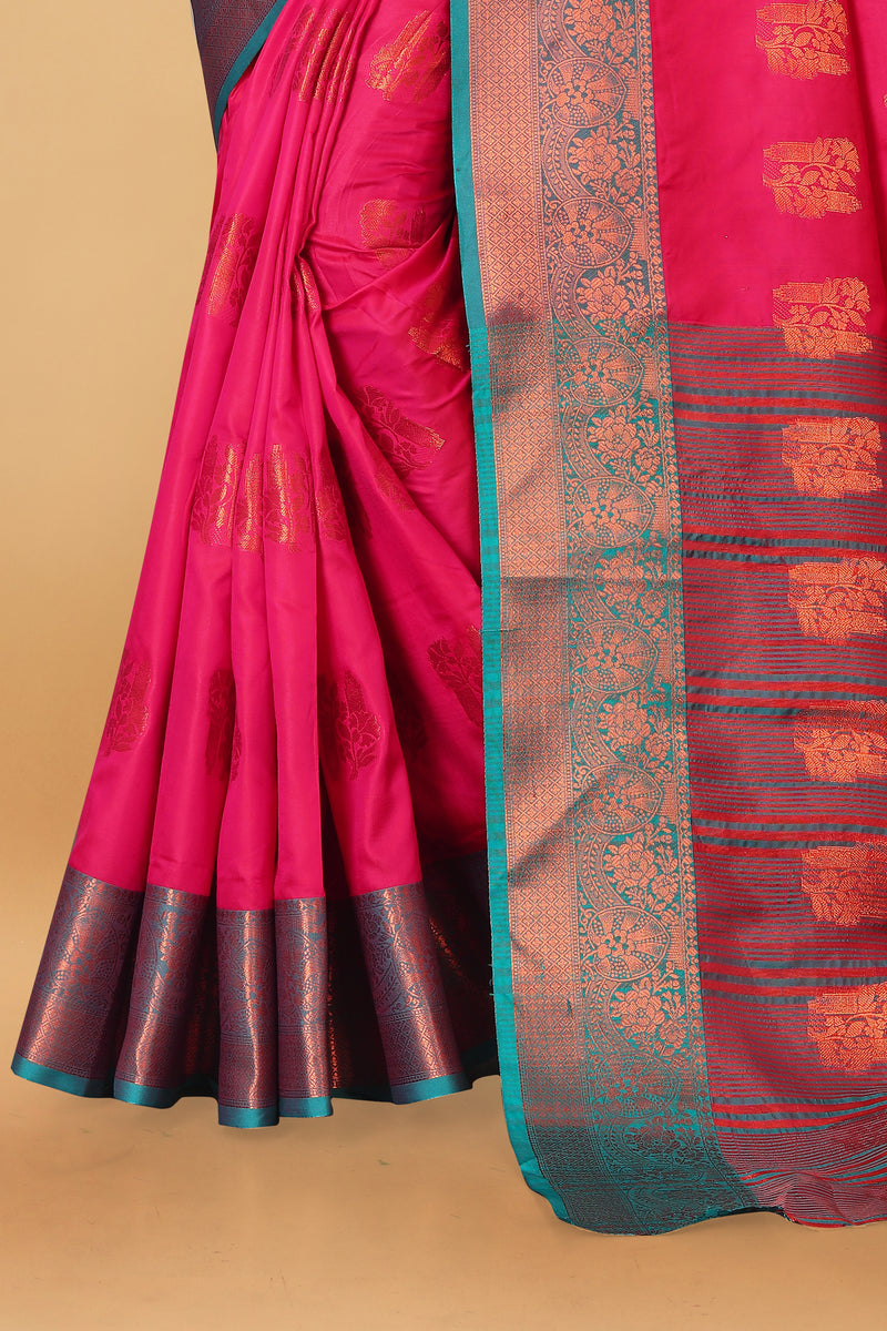 Lichi Copper Four Gajari Banarasi Saree