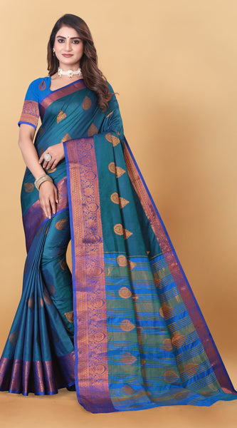 Lichi Copper More Pich Banarasi Saree