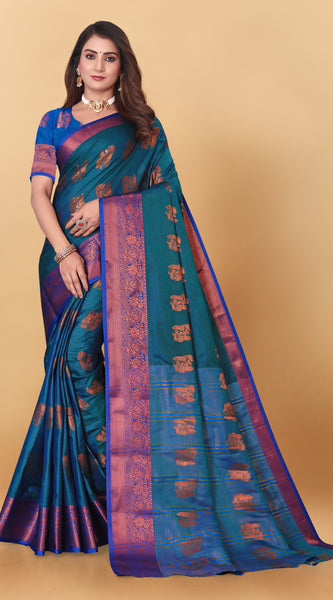 Lichi Copper Four More Peach Banarasi Saree