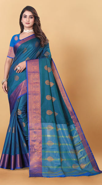 Lichi Copper Two More Peach Banarasi Saree