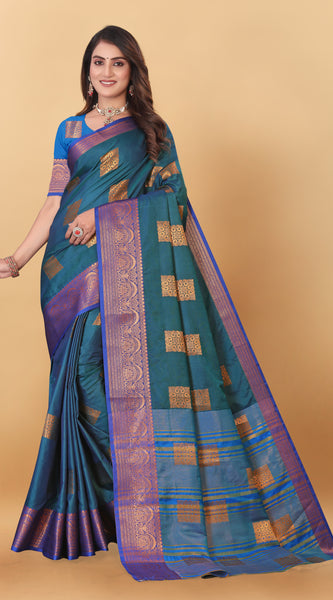 Lichi Copper Three More Peach Banarasi Saree