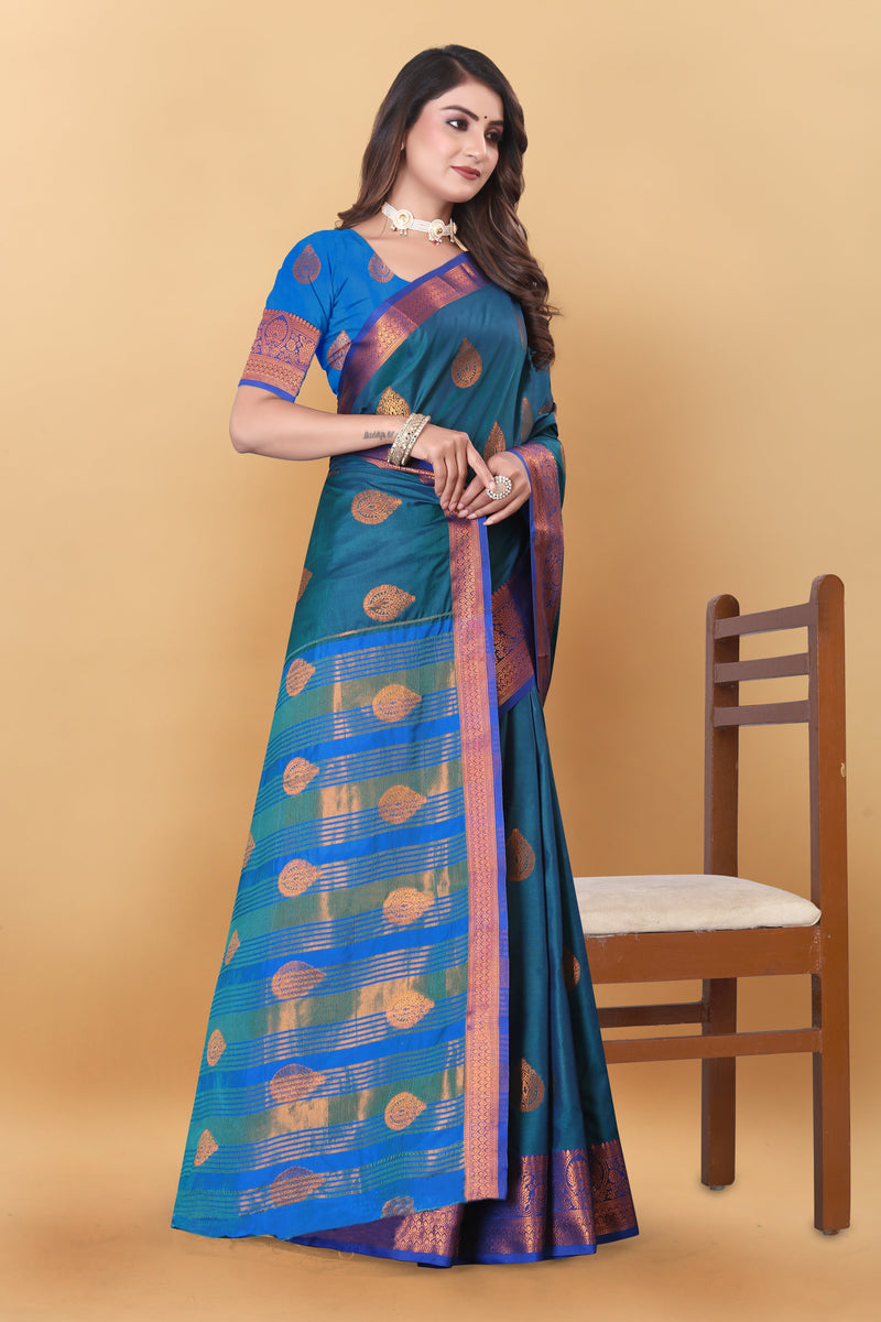Lichi Copper More Pich Banarasi Saree