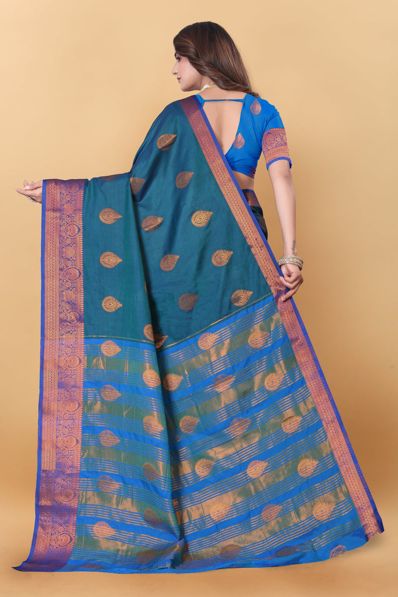 Lichi Copper More Pich Banarasi Saree