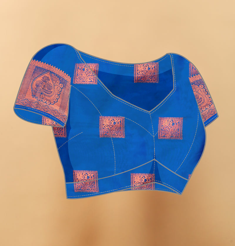 Lichi Copper Five More Peach Banarasi Saree