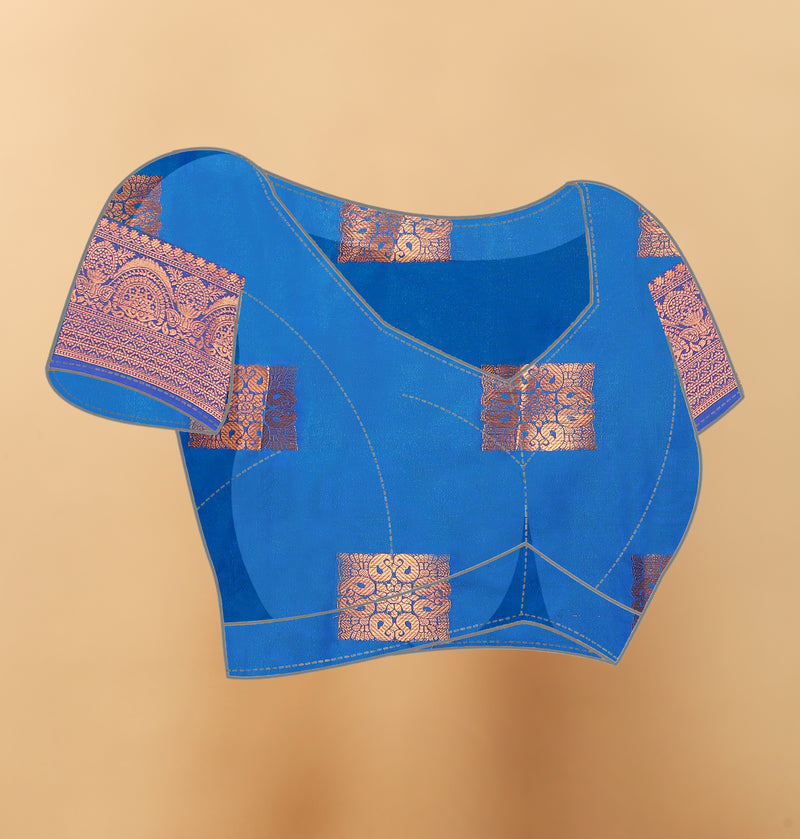 Lichi Copper Three More Peach Banarasi Saree