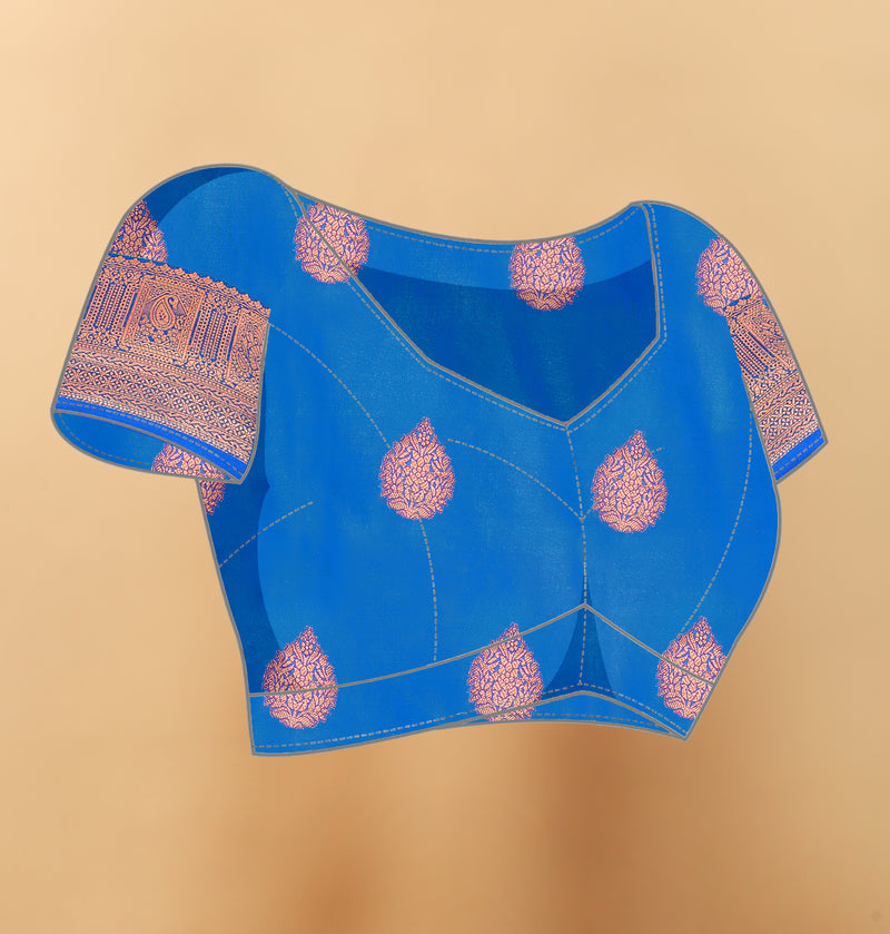 Lichi Copper Two More Peach Banarasi Saree