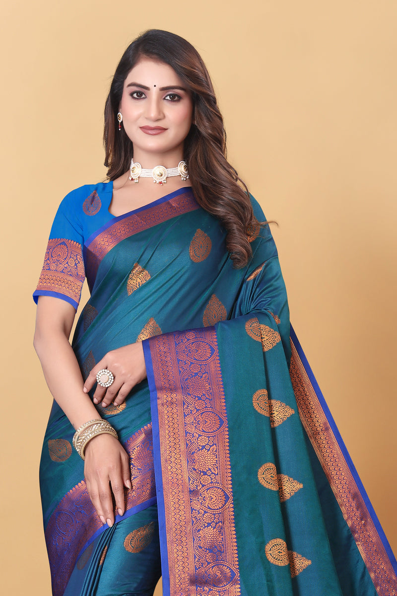Lichi Copper More Pich Banarasi Saree