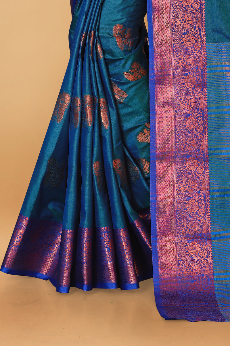Lichi Copper Four More Peach Banarasi Saree
