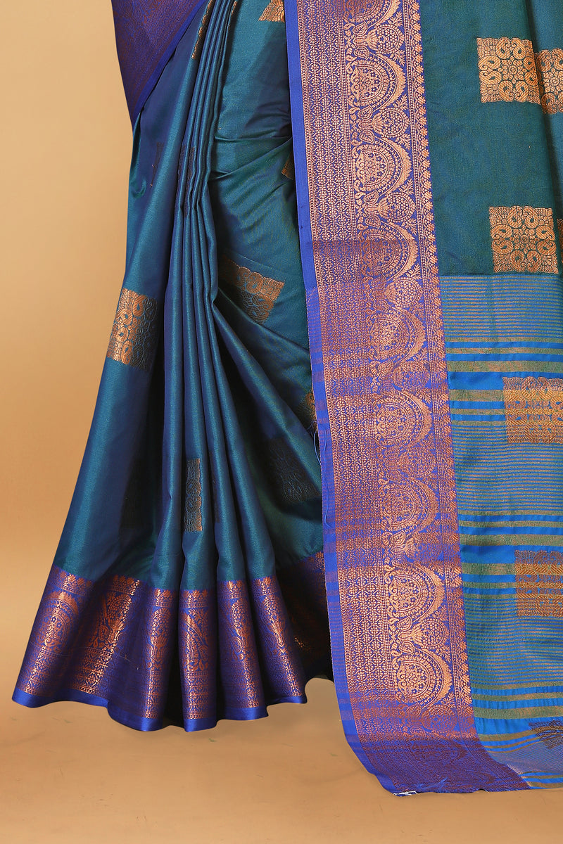 Lichi Copper Three More Peach Banarasi Saree