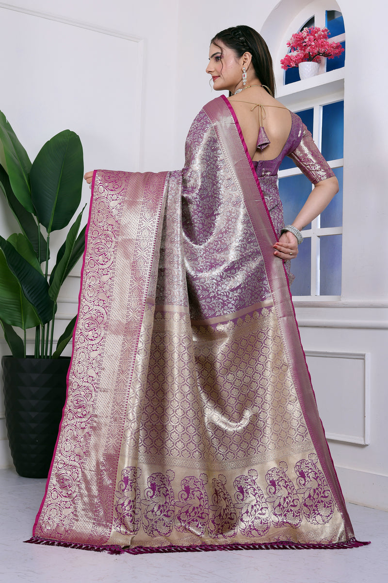 Dharmavaram Ten Wine Banarasi Saree