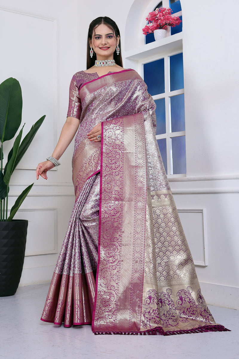 Dharmavaram Ten Wine Banarasi Saree