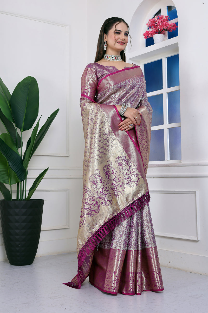 Dharmavaram Ten Wine Banarasi Saree