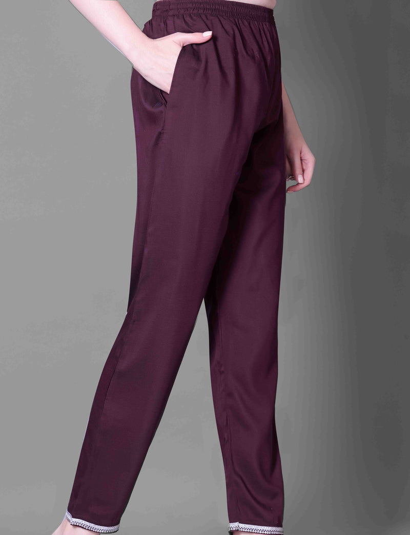 Silk Blend Purple Kurta Set with Dupatta