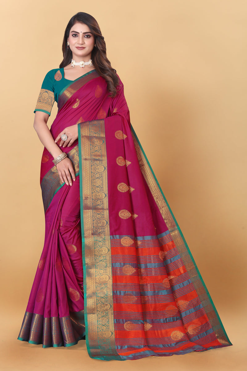 Lichi Copper Pink Banarasi Saree