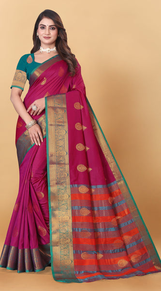 Lichi Copper Pink Banarasi Saree