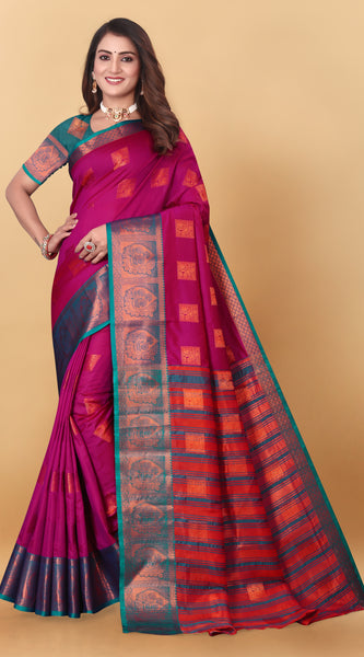 Lichi Copper Five Pink Banarasi Saree