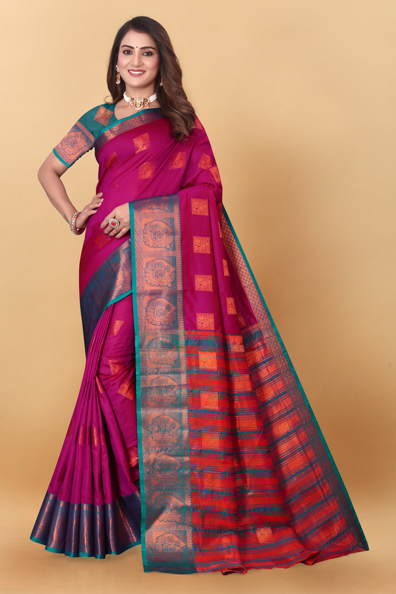 Lichi Copper Five Pink Banarasi Saree