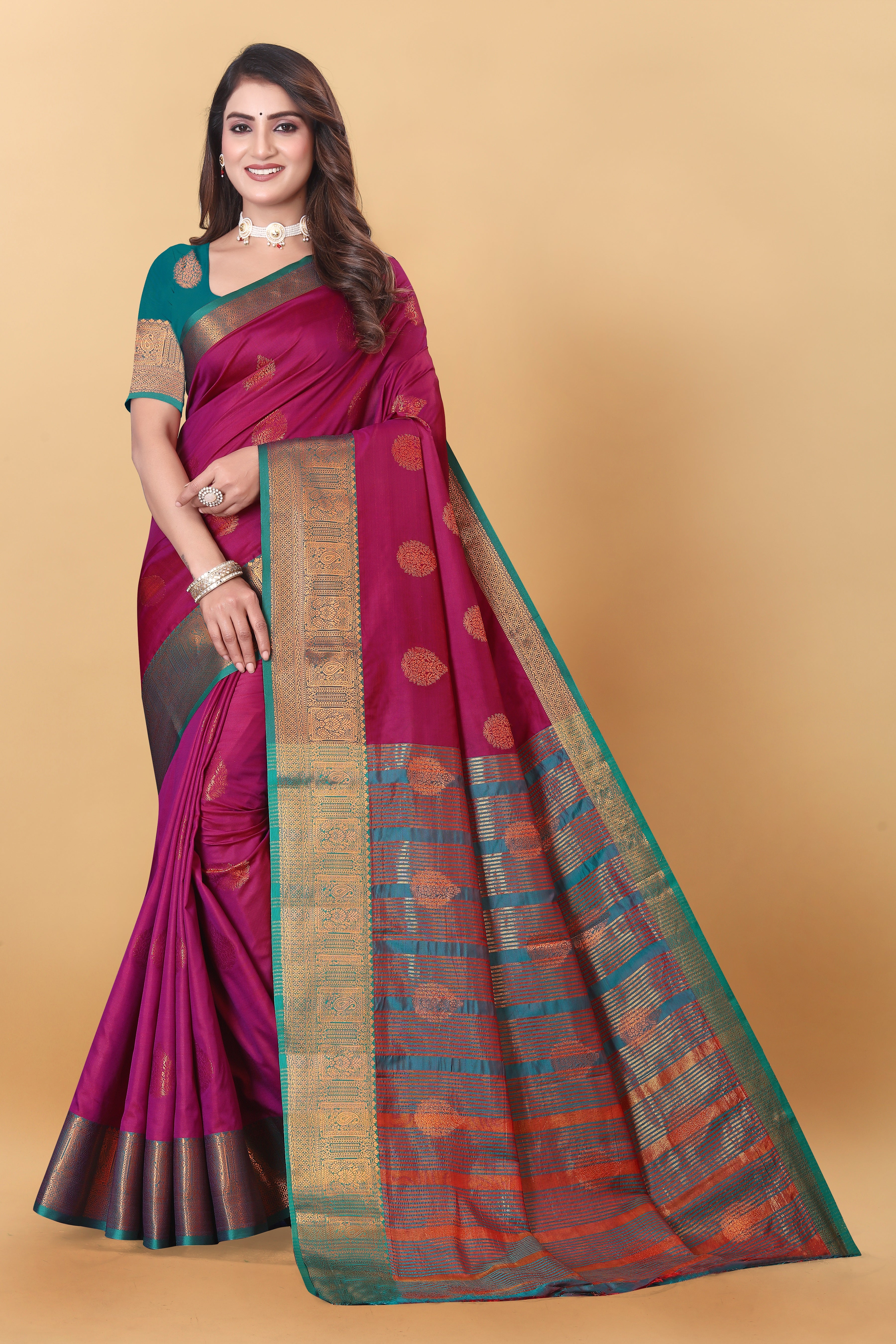 Lichi Copper Two Pink Banarasi Saree