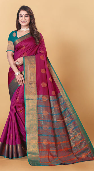 Lichi Copper Two Pink Banarasi Saree