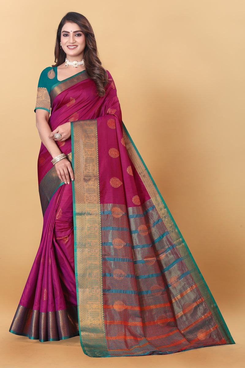 Lichi Copper Two Pink Banarasi Saree