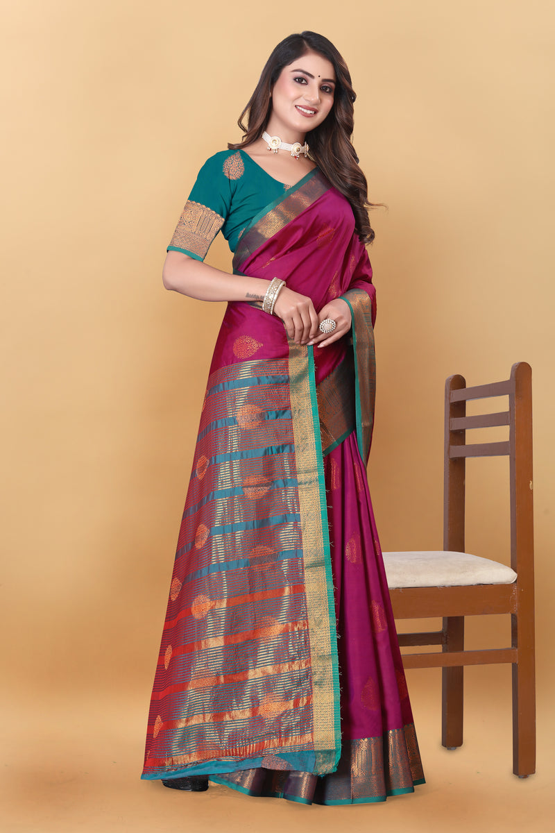 Lichi Copper Two Pink Banarasi Saree