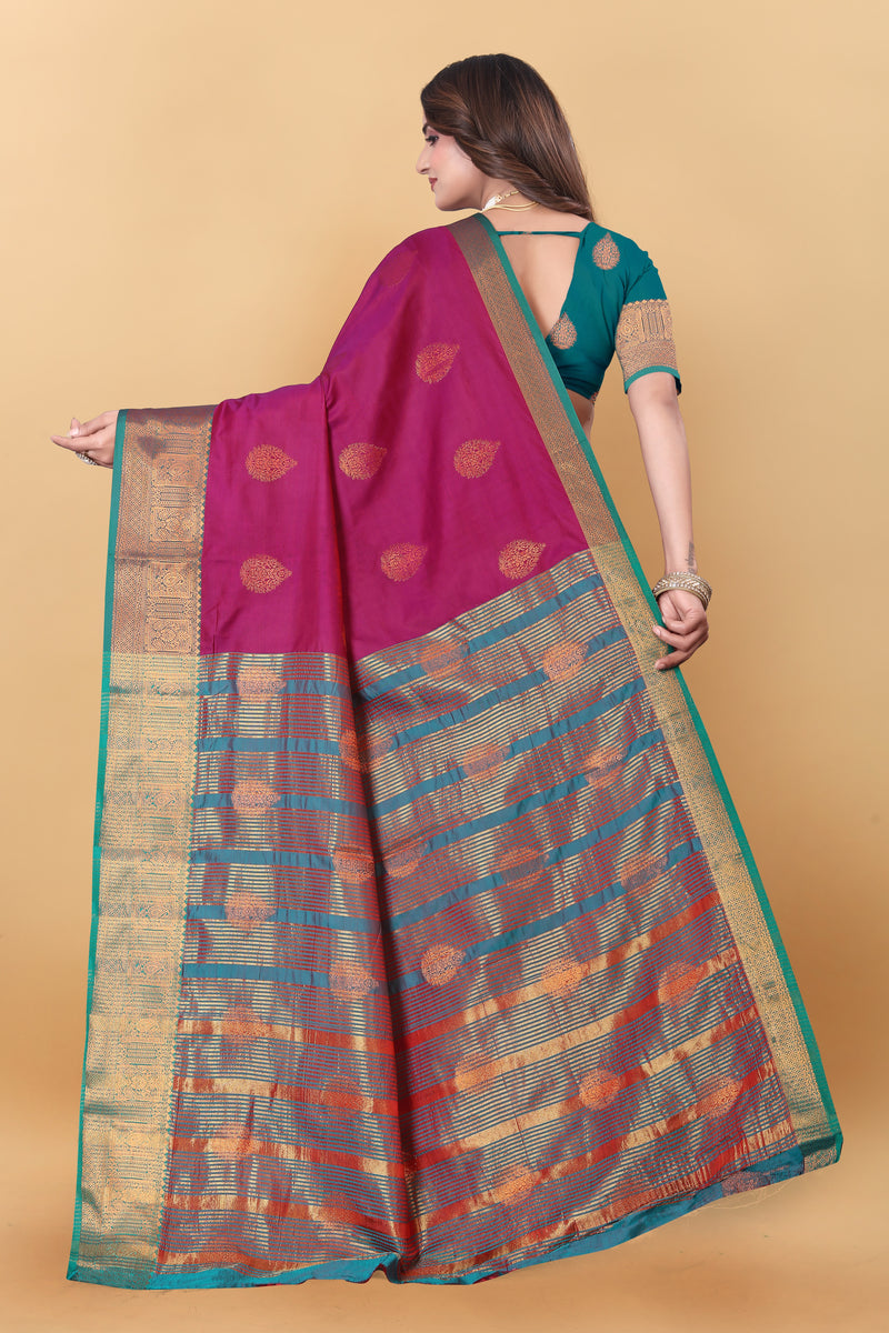 Lichi Copper Two Pink Banarasi Saree
