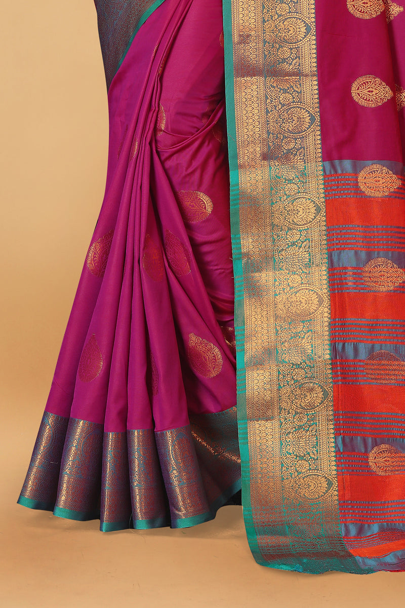 Lichi Copper Pink Banarasi Saree