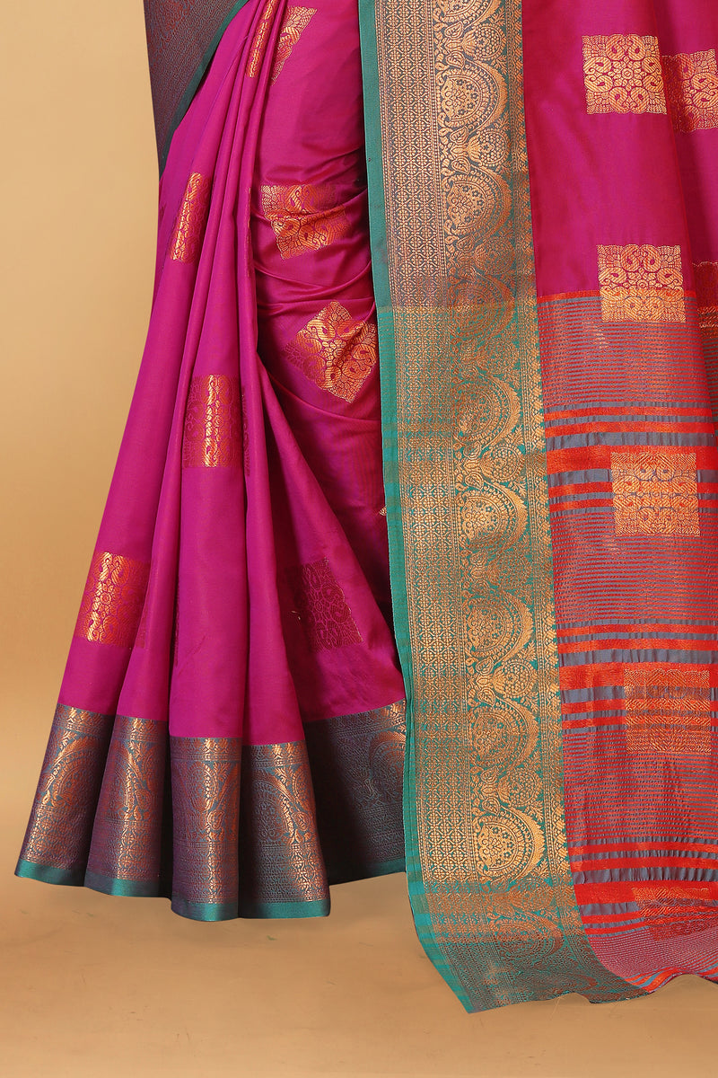 Lichi Copper Three Pink Banarasi Saree