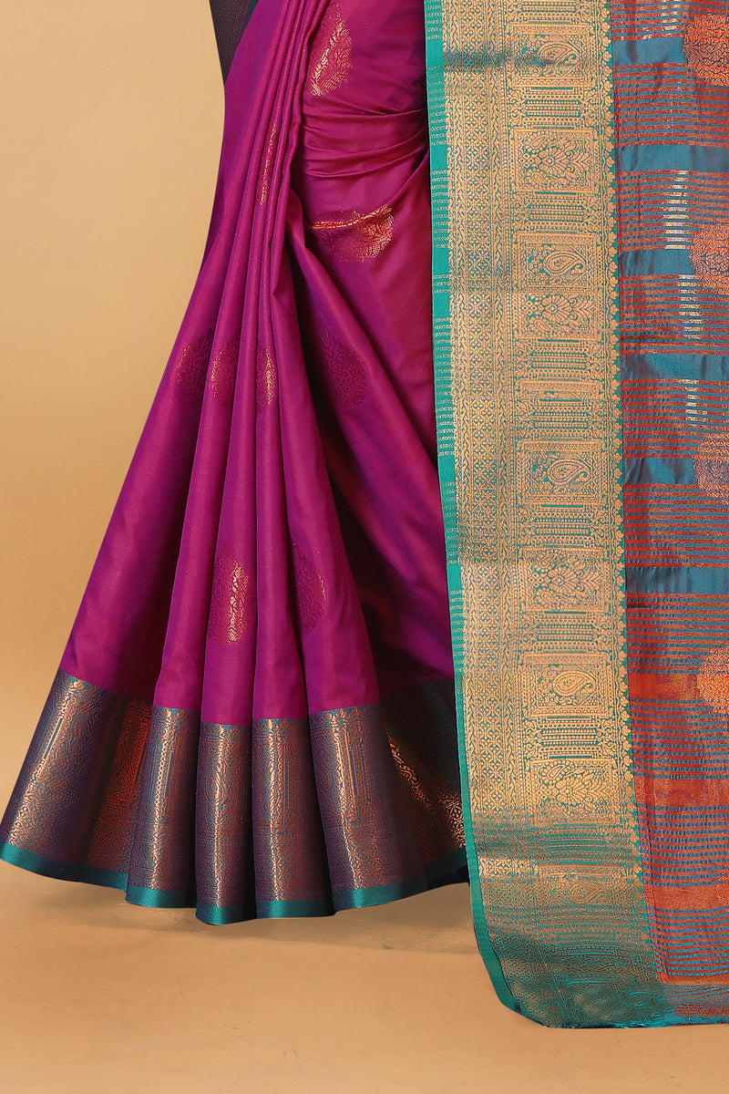 Lichi Copper Two Pink Banarasi Saree