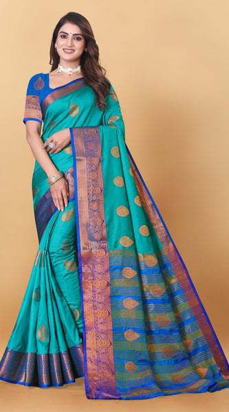 Lichi Copper Rama Banarasi Saree