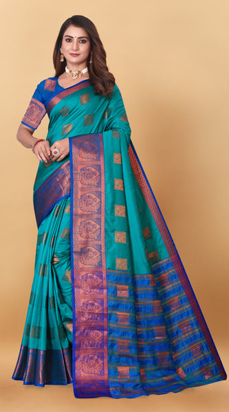 Lichi Copper Five Rama Banarasi Saree