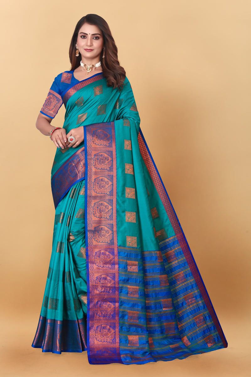 Lichi Copper Five Rama Banarasi Saree