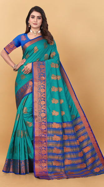 Lichi Copper Seven Rama Banarasi Saree